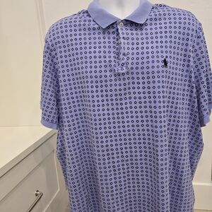 Ralph Lauren Lavender Polo with Navy Dot Motif